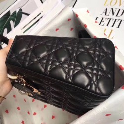 Dior Medium Lady Dior Bag In Black Lambskin 906