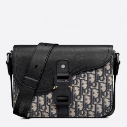 Dior Men's Mini Saddle Messenger Bag in Oblique Jacquard and Calfskin 515