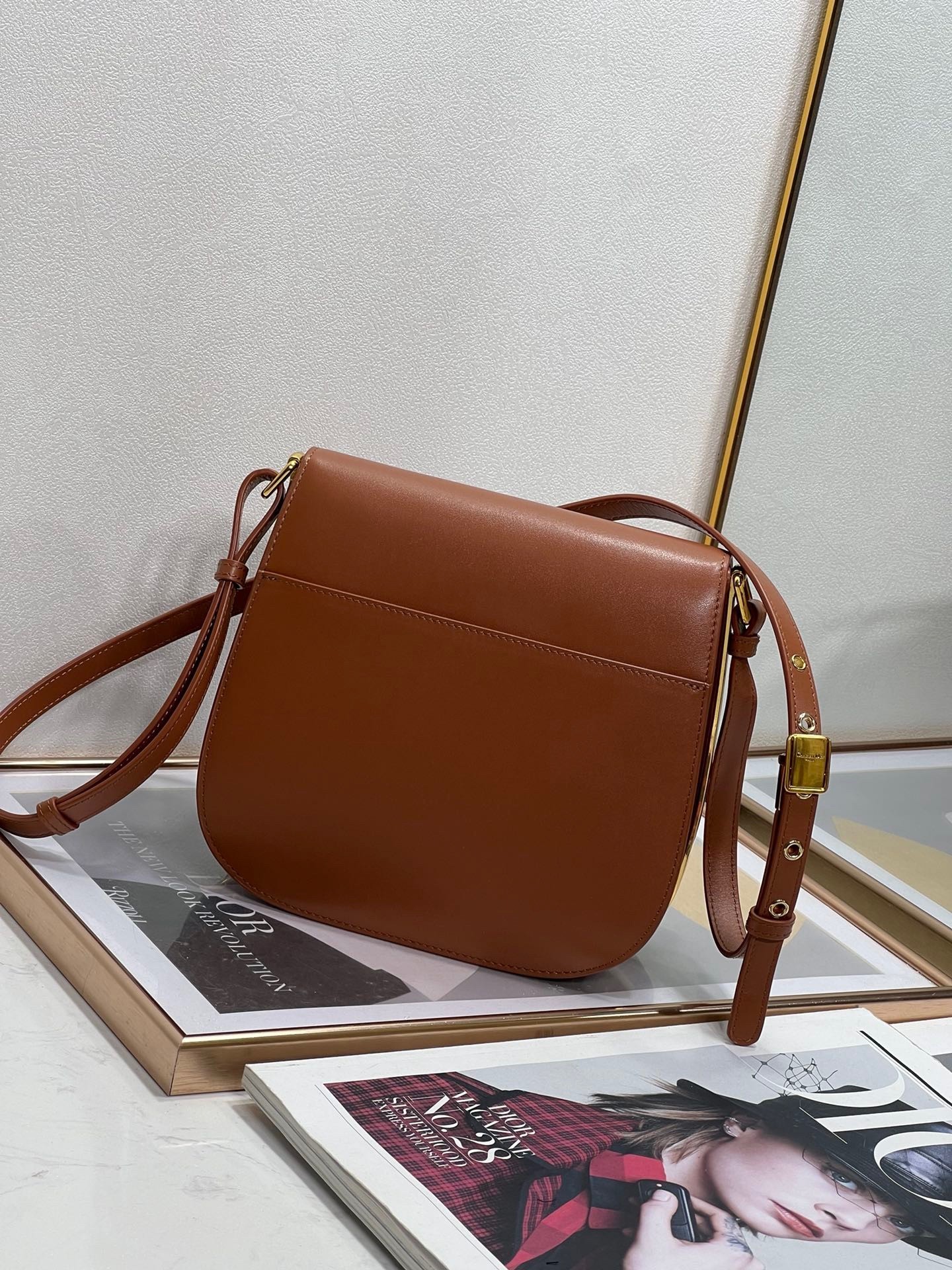 Dior Bobby Frame Bag In Brown Box Calfskin 552