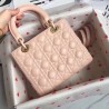 Dior Medium Lady Dior Bag In Pink Lambskin 278