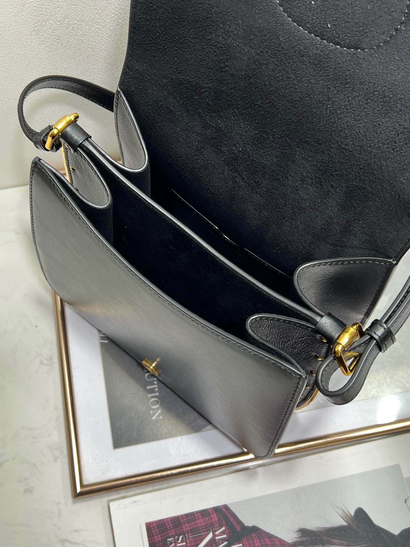 Dior Bobby Frame Bag In Black Box Calfskin 583