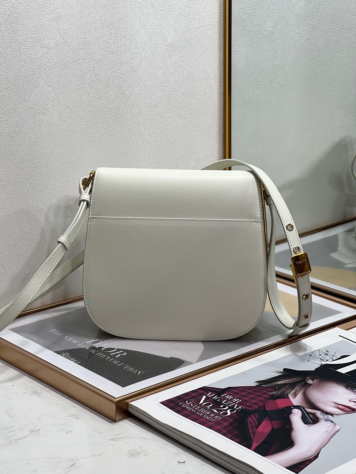 Dior Bobby Frame Bag In White Box Calfskin 616