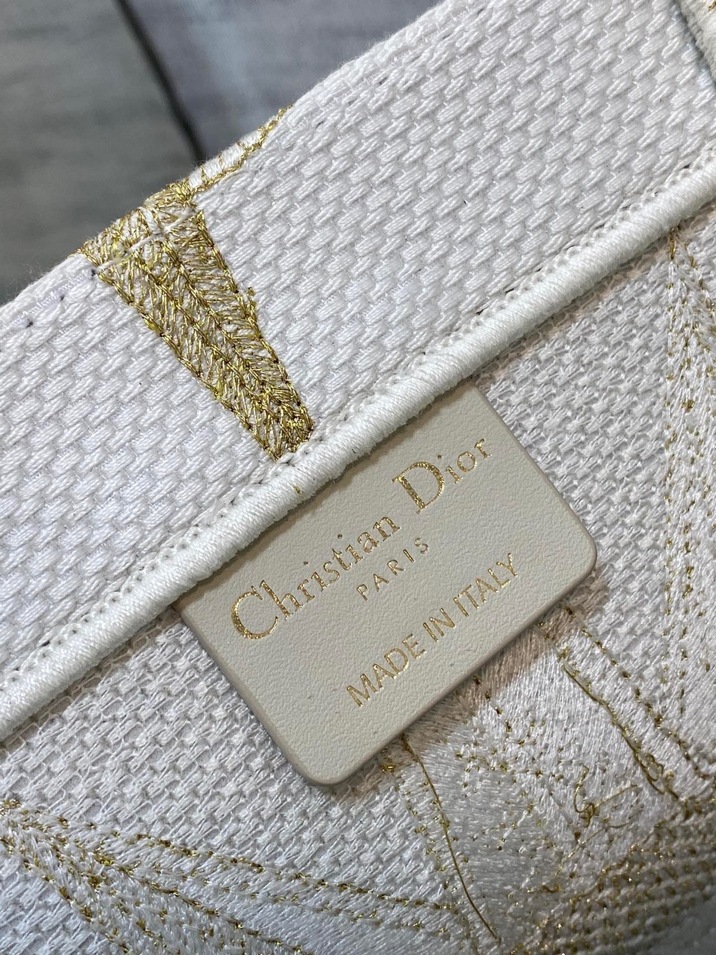 Dior Medium Book Tote Bag In Gold Rêve d'Infini Embroidery 315