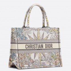 Dior Medium Dior Book Tote In White Multicolor Rêve d'Infini Embroidery 353