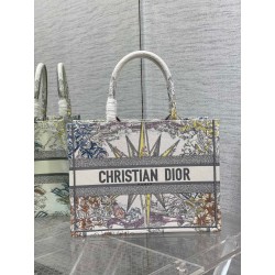 Dior Medium Dior Book Tote In White Multicolor Rêve d'Infini Embroidery 353