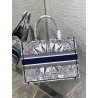 Dior Medium Dior Book Tote In White and Blue Rêve d'Infini Embroidery 379