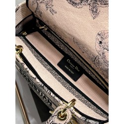 Dior Medium Lady D-Lite Bag In Powder Jardin Botanique Embroidery 493