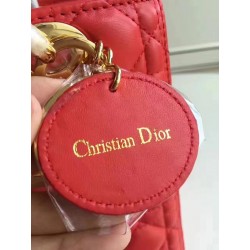 Dior Medium Lady Dior Bag In Red Lambskin 743