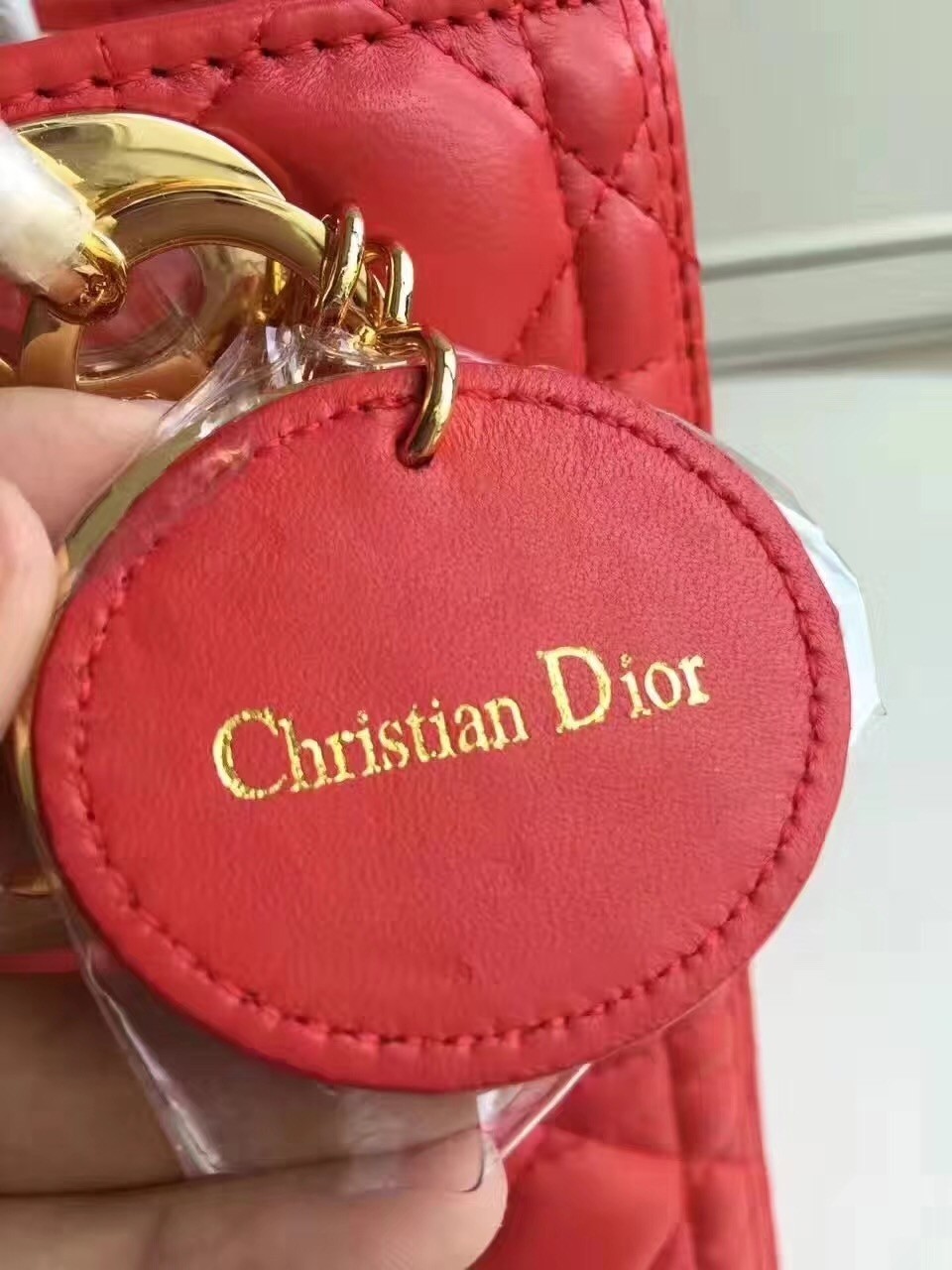 Dior Medium Lady Dior Bag In Red Lambskin 743