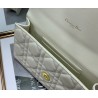 Dior Caro Chain Pouch In White Cannage Calfskin 589