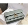 Dior Lady Dior Chain Pouch In Grey Cannage Lambskin 618