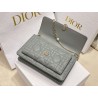 Dior Lady Dior Chain Pouch In Grey Cannage Lambskin 618