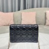 Dior Lady Dior Chain Pouch In Black Cannage Lambskin 645