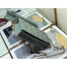 Dior Lady Dior Clutch With Chain In Grey Patent Leather 404