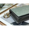 Dior Lady Dior Clutch With Chain In Grey Patent Leather 404