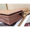 Dior Lady Dior Clutch With Chain In Rose Des Vents Patent Leather 434