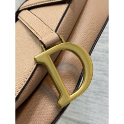 Dior Saddle Bag with Strap in Blush Grained Calfskin 498