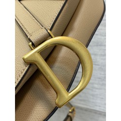 Dior Saddle Bag with Strap in Sand Grained Calfskin 537