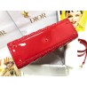 Dior Large Lady Dior Bag In Red Patent Cannage Calfskin 599