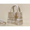 Dior Medium Lady D-Lite Bag In Gold Jardin d'Hiver Embroidery 627