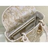 Dior Medium Lady D-Lite Bag In Gold Jardin d'Hiver Embroidery 627