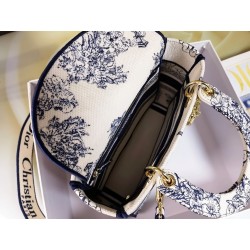 Dior Medium Lady D-Lite Bag In Blue Multicolor Rêve d'Infini Embroidery 741