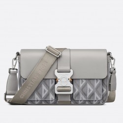 Dior Hit the Road Messenger Bag In Gray CD Diamond Canvas 813