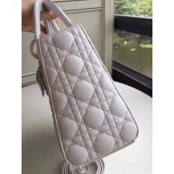 Dior Medium Lady Dior Bag In White Lambskin 713