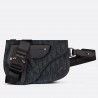 Dior Men's Saddle Pouch in Black Dior Oblique Jacquard 861