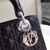 Dior Medium Lady Dior Bag In Black Patent Leather 724