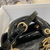 Dior Lady Dior Micro Bag In Black Patent Cannage Calfskin 095