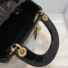 Dior Lady Dior Micro Bag In Black Patent Cannage Calfskin 095