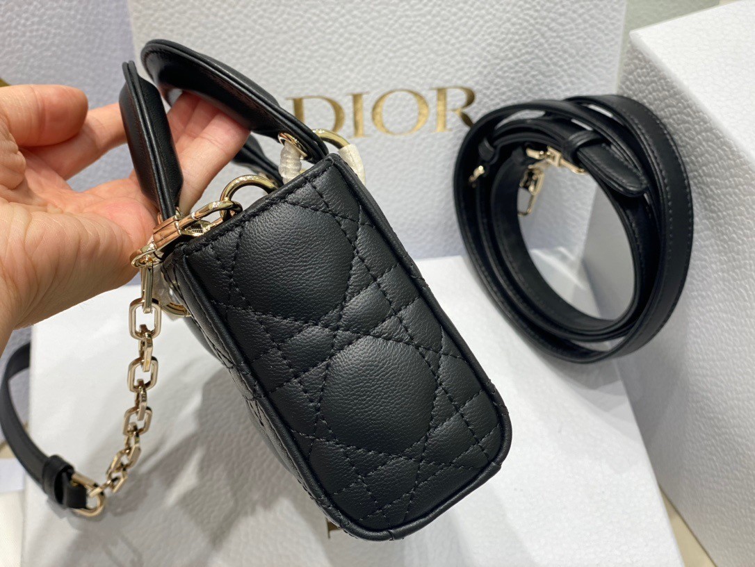 Dior Lady D-Joy Micro Bag In Black Cannage Lambskin 137