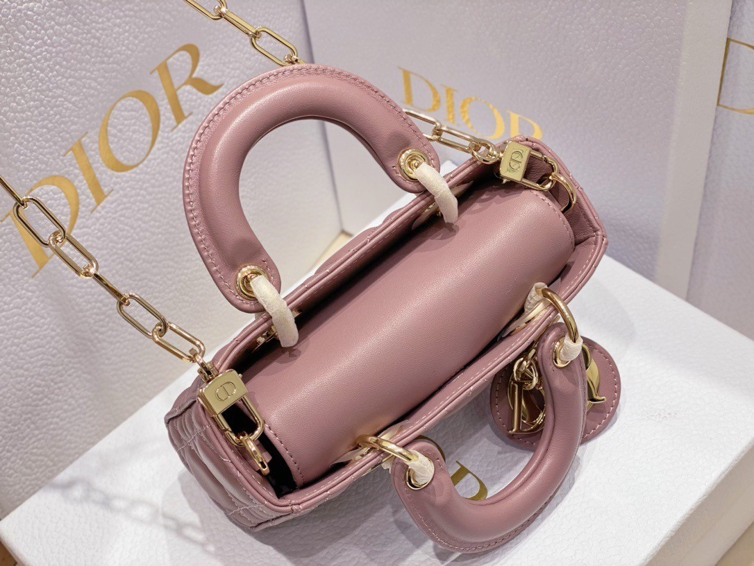 Dior Lady D-Joy Micro Bag In Peony Pink Cannage Lambskin 172