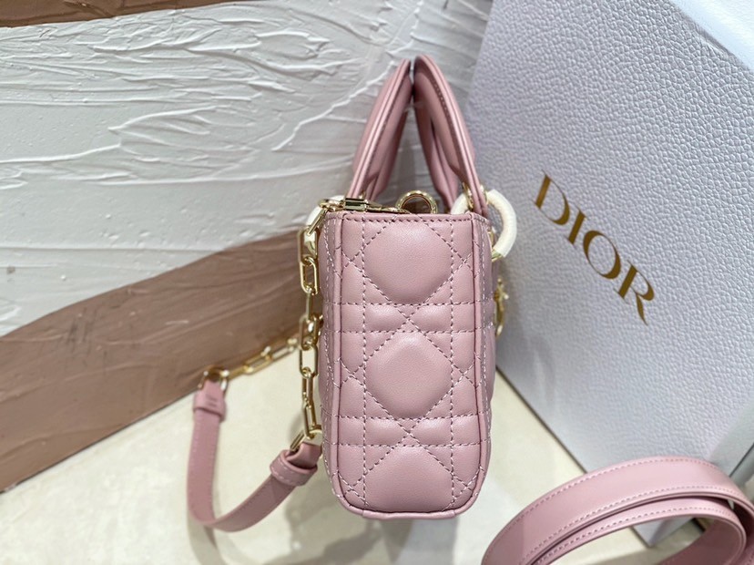 Dior Lady D-Joy Small Bag In Peony Pink Cannage Lambskin 316