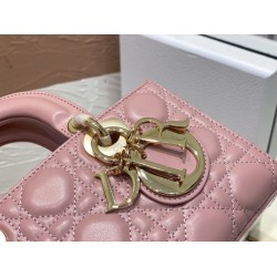 Dior Lady D-Joy Small Bag In Peony Pink Cannage Lambskin 316