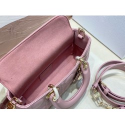 Dior Lady D-Joy Small Bag In Peony Pink Cannage Lambskin 316