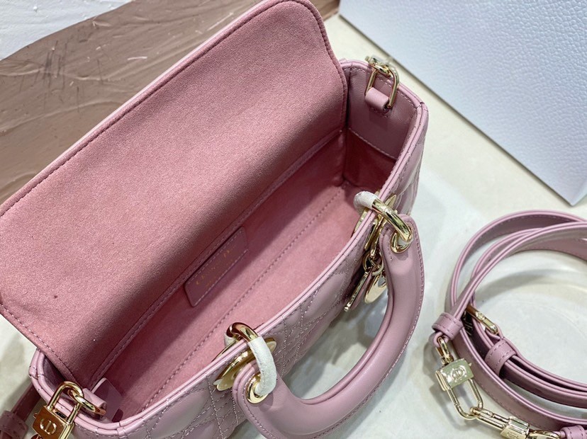 Dior Lady D-Joy Small Bag In Peony Pink Cannage Lambskin 316