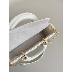 Dior Lady D-Joy Small Bag In White Cannage Lambskin 353