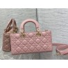 Dior Lady D-Joy Medium Bag In Peony Pink Cannage Lambskin 388