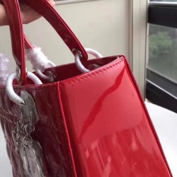 Dior Medium Lady Dior Bag In Red Patent Leather 149