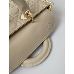 Dior Lady D-Joy Medium Bag In Sand Cannage Lambskin 648