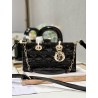 Dior Lady D-Joy Medium Bag In Black Patent Cannage Calfskin 670