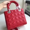 Dior Medium Lady Dior Bag In Red Patent Leather 149