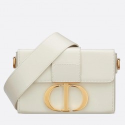 Dior 30 Montaigne Box Bag In White Box Calfskin 733