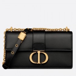 Dior 30 Montaigne East-West Bag with Chain in Black Calfskin 489