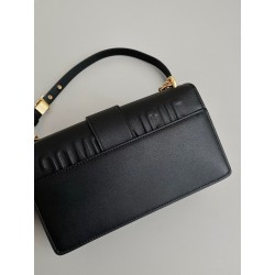 Dior 30 Montaigne East-West Bag with Chain in Black Calfskin 489