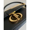 Dior 30 Montaigne East-West Bag with Chain in Black Calfskin 489