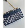 Dior 30 Montaigne East-West Bag with Chain in Blue Oblique Jacquard 527