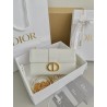 Dior 30 Montaigne East-West Bag with Chain in White Calfskin 548